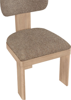 Pacific Brown/Natural Textured Fabric Upholstered Dining Chair (Set of 2) - Ornate Home