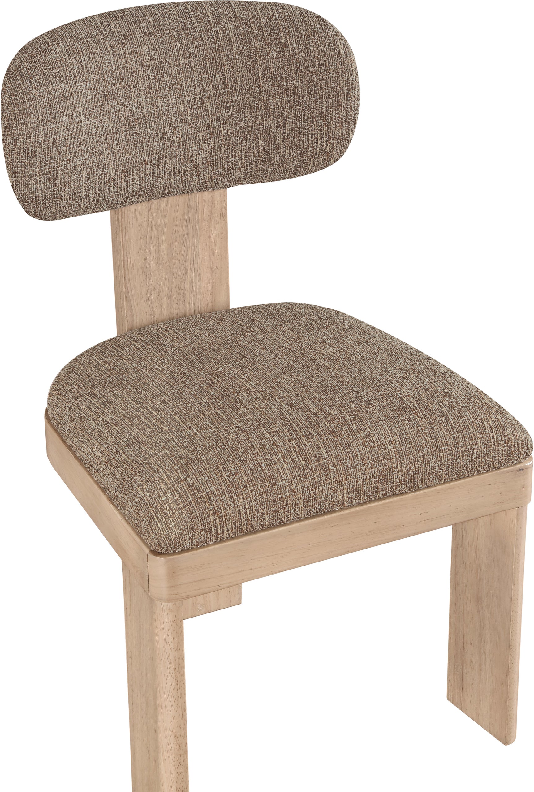 Pacific Brown/Natural Textured Fabric Upholstered Dining Chair (Set of 2) - Ornate Home