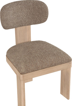 Pacific Brown/Natural Textured Fabric Upholstered Dining Chair (Set of 2) - Ornate Home