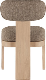 Pacific Brown/Natural Textured Fabric Upholstered Dining Chair (Set of 2) - Ornate Home
