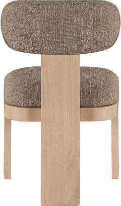 Pacific Brown/Natural Textured Fabric Upholstered Dining Chair (Set of 2) - Ornate Home