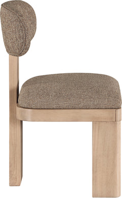 Pacific Brown/Natural Textured Fabric Upholstered Dining Chair (Set of 2) - Ornate Home