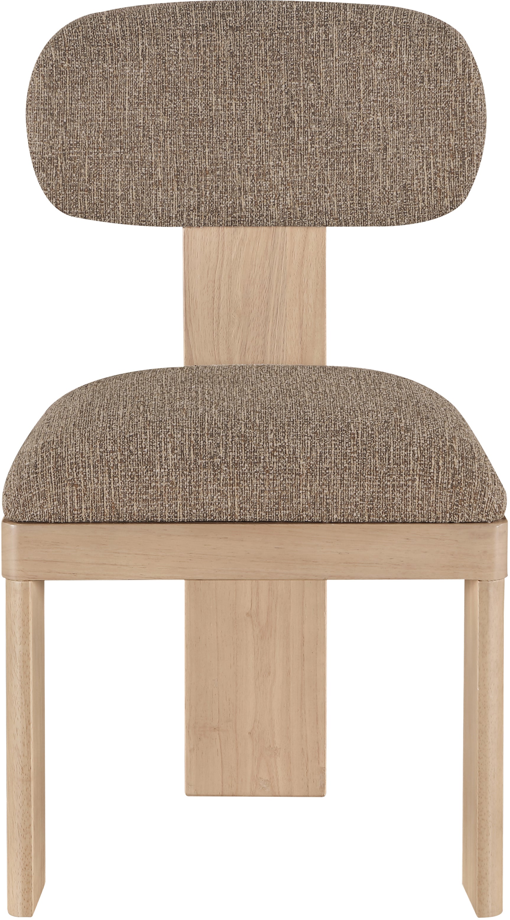 Pacific Brown/Natural Textured Fabric Upholstered Dining Chair (Set of 2) - Ornate Home