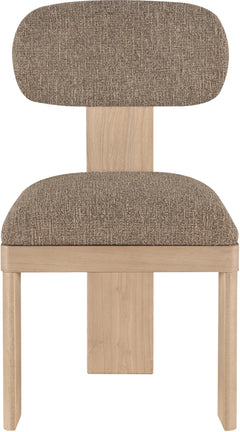 Pacific Brown/Natural Textured Fabric Upholstered Dining Chair (Set of 2) - Ornate Home