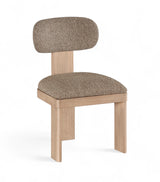 Pacific Brown/Natural Textured Fabric Upholstered Dining Chair (Set of 2) - Ornate Home