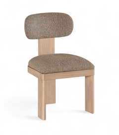 Pacific Brown/Natural Textured Fabric Upholstered Dining Chair (Set of 2) - Ornate Home