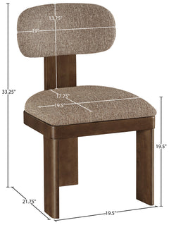 Pacific Brown/Walnut Textured Fabric Upholstered Dining Chair (Set of 2) - Ornate Home