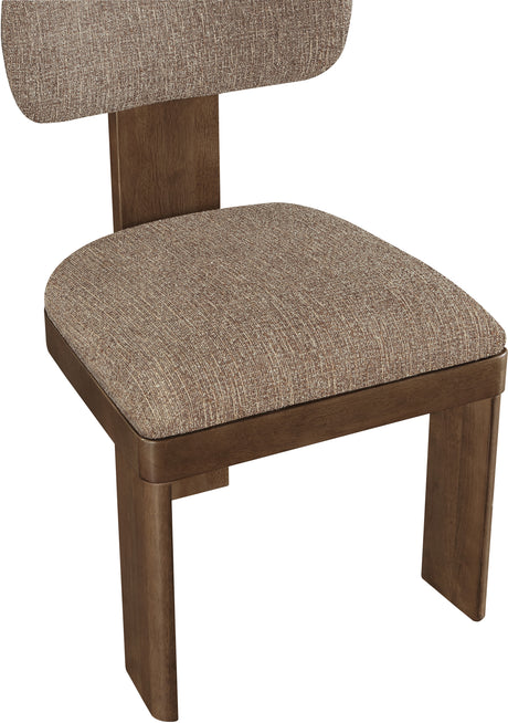 Pacific Brown/Walnut Textured Fabric Upholstered Dining Chair (Set of 2) - Ornate Home