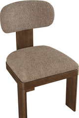 Pacific Brown/Walnut Textured Fabric Upholstered Dining Chair (Set of 2) - Ornate Home