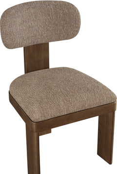 Pacific Brown/Walnut Textured Fabric Upholstered Dining Chair (Set of 2) - Ornate Home