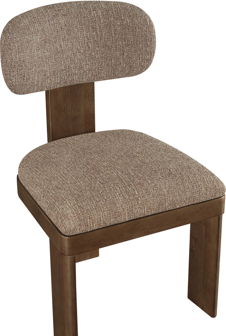 Pacific Brown/Walnut Textured Fabric Upholstered Dining Chair (Set of 2) - Ornate Home