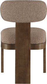Pacific Brown/Walnut Textured Fabric Upholstered Dining Chair (Set of 2) - Ornate Home