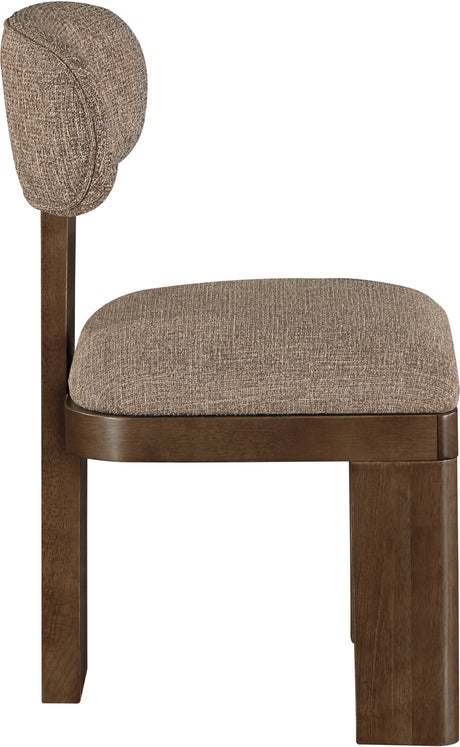 Pacific Brown/Walnut Textured Fabric Upholstered Dining Chair (Set of 2) - Ornate Home