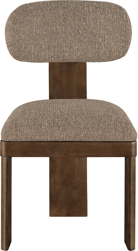 Pacific Brown/Walnut Textured Fabric Upholstered Dining Chair (Set of 2) - Ornate Home