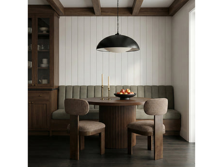 Pacific Brown/Walnut Textured Fabric Upholstered Dining Chair (Set of 2) - Ornate Home