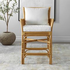 Pacific Brown/White Rattan Counter Stool - Ornate Home