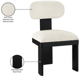 Pacific Cream/Black Textured Fabric Upholstered Dining Chair (Set of 2) - Ornate Home