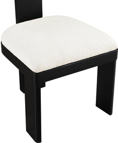 Pacific Cream/Black Textured Fabric Upholstered Dining Chair (Set of 2) - Ornate Home