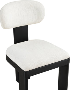 Pacific Cream/Black Textured Fabric Upholstered Dining Chair (Set of 2) - Ornate Home