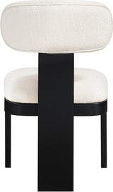 Pacific Cream/Black Textured Fabric Upholstered Dining Chair (Set of 2) - Ornate Home