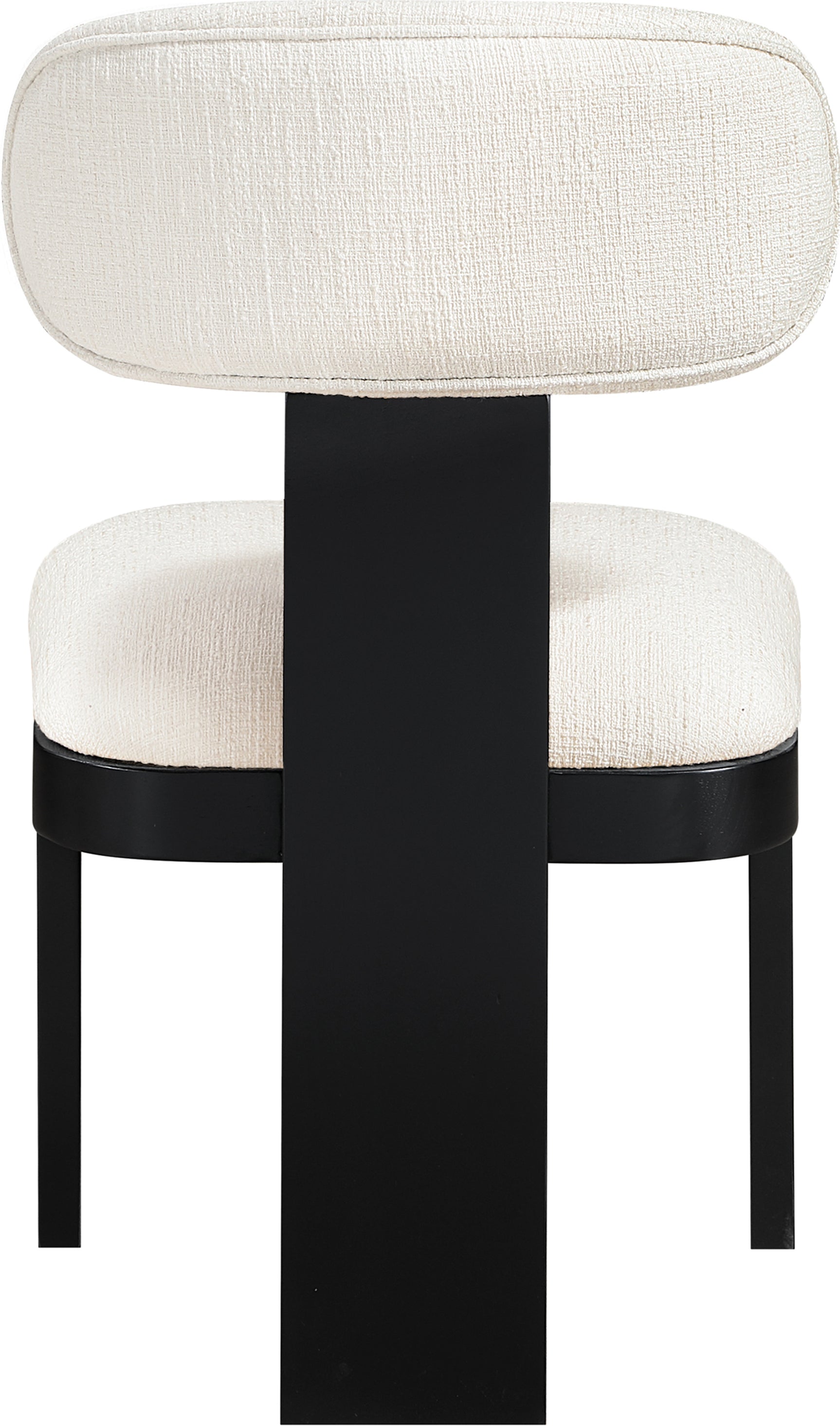 Pacific Cream/Black Textured Fabric Upholstered Dining Chair (Set of 2) - Ornate Home