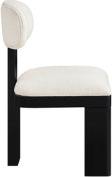 Pacific Cream/Black Textured Fabric Upholstered Dining Chair (Set of 2) - Ornate Home