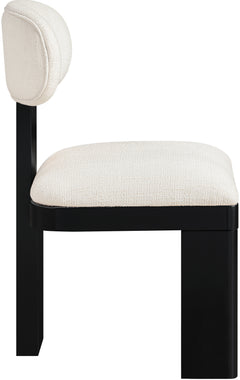 Pacific Cream/Black Textured Fabric Upholstered Dining Chair (Set of 2) - Ornate Home