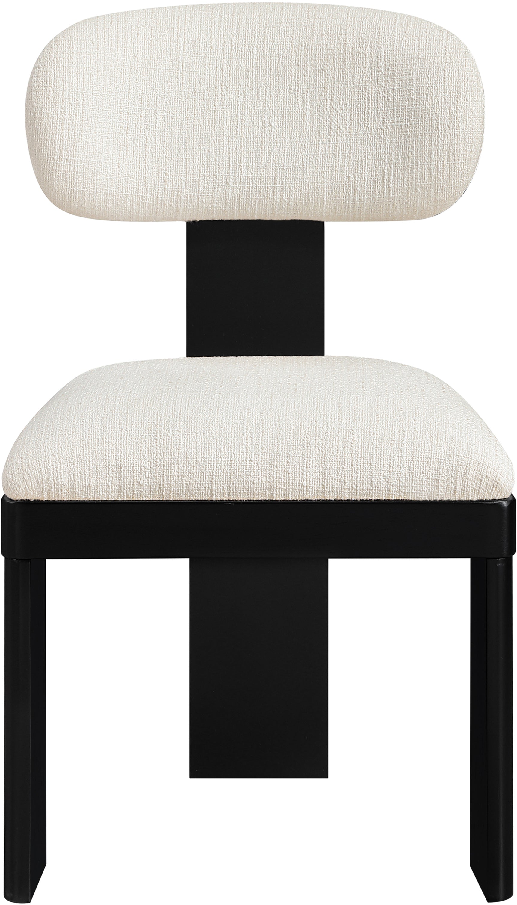 Pacific Cream/Black Textured Fabric Upholstered Dining Chair (Set of 2) - Ornate Home