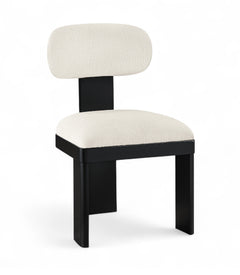 Pacific Cream/Black Textured Fabric Upholstered Dining Chair (Set of 2) - Ornate Home