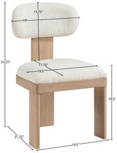 Pacific Cream/Natural Textured Fabric Upholstered Dining Chair (Set of 2) - Ornate Home