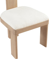 Pacific Cream/Natural Textured Fabric Upholstered Dining Chair (Set of 2) - Ornate Home