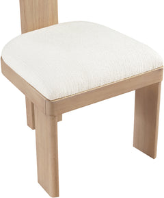 Pacific Cream/Natural Textured Fabric Upholstered Dining Chair (Set of 2) - Ornate Home