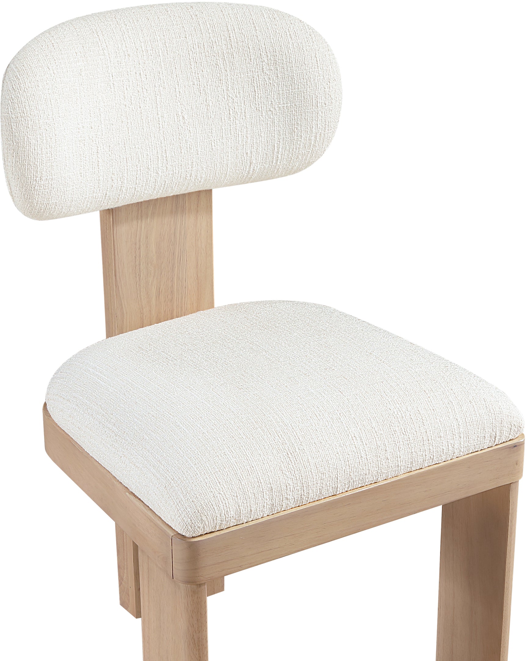 Pacific Cream/Natural Textured Fabric Upholstered Dining Chair (Set of 2) - Ornate Home