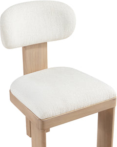 Pacific Cream/Natural Textured Fabric Upholstered Dining Chair (Set of 2) - Ornate Home
