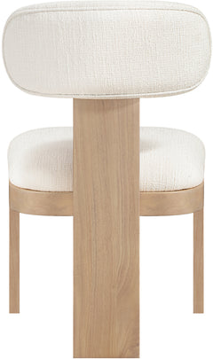 Pacific Cream/Natural Textured Fabric Upholstered Dining Chair (Set of 2) - Ornate Home