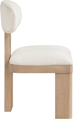 Pacific Cream/Natural Textured Fabric Upholstered Dining Chair (Set of 2) - Ornate Home
