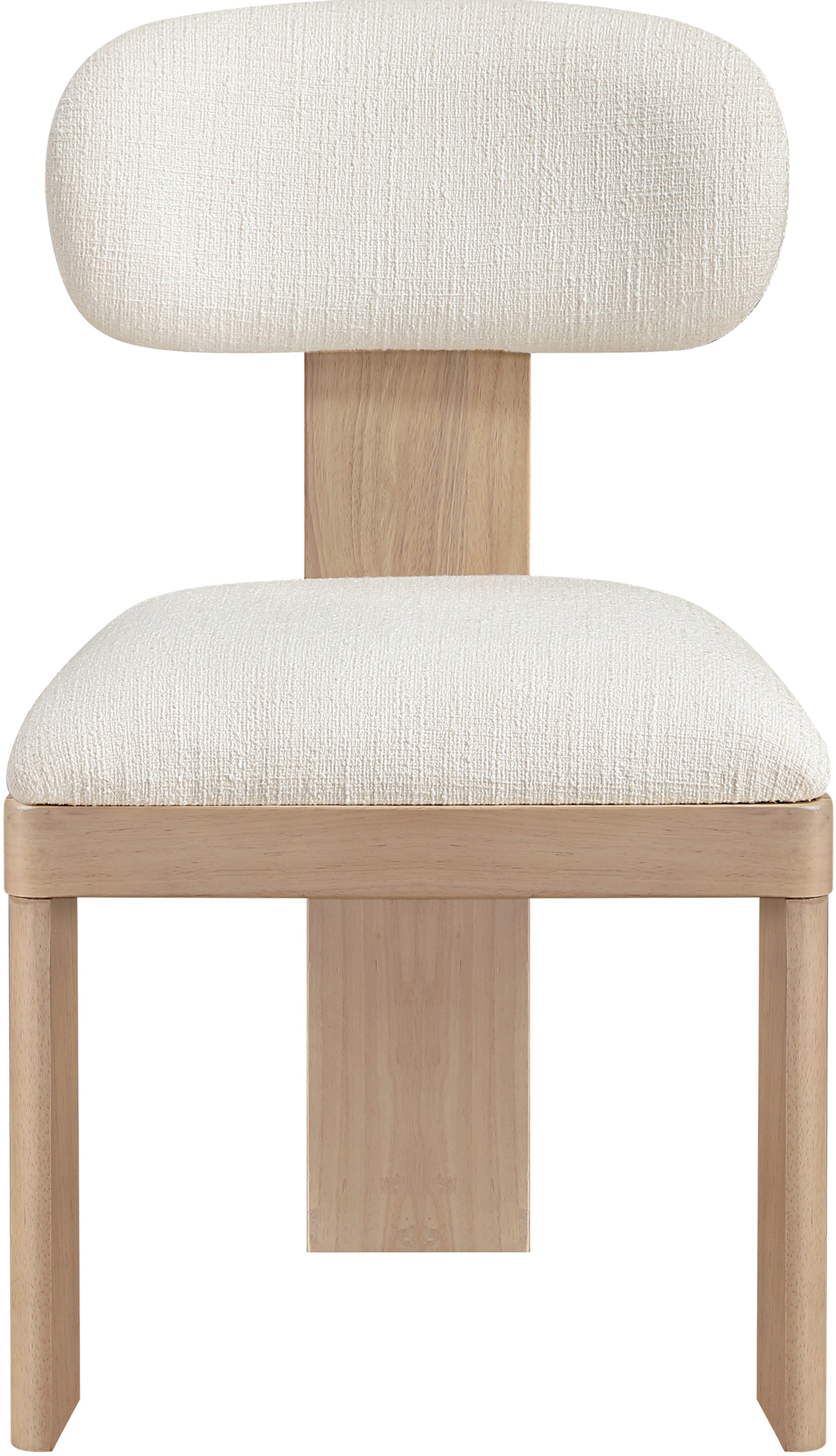 Pacific Cream/Natural Textured Fabric Upholstered Dining Chair (Set of 2) - Ornate Home