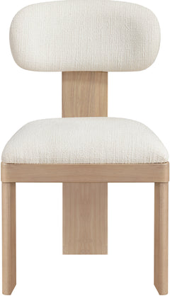 Pacific Cream/Natural Textured Fabric Upholstered Dining Chair (Set of 2) - Ornate Home