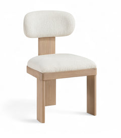 Pacific Cream/Natural Textured Fabric Upholstered Dining Chair (Set of 2) - Ornate Home