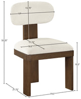 Pacific Cream/Walnut Textured Fabric Upholstered Dining Chair (Set of 2) - Ornate Home