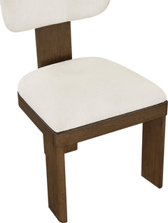 Pacific Cream/Walnut Textured Fabric Upholstered Dining Chair (Set of 2) - Ornate Home