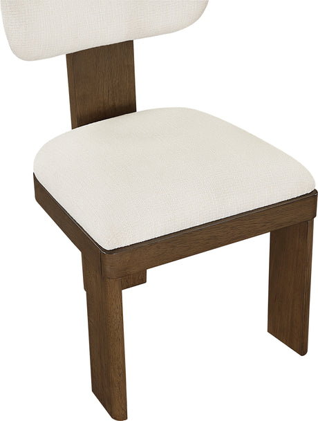 Pacific Cream/Walnut Textured Fabric Upholstered Dining Chair (Set of 2) - Ornate Home