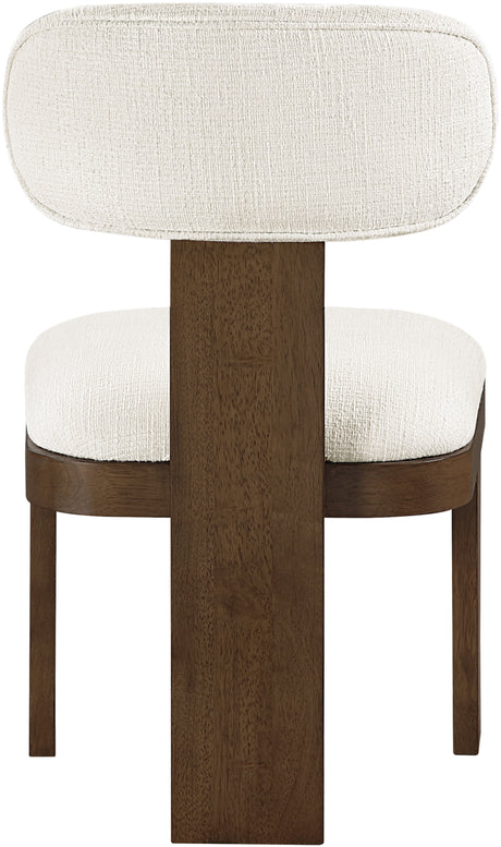 Pacific Cream/Walnut Textured Fabric Upholstered Dining Chair (Set of 2) - Ornate Home
