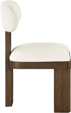 Pacific Cream/Walnut Textured Fabric Upholstered Dining Chair (Set of 2) - Ornate Home