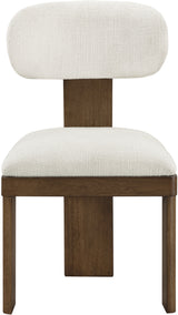 Pacific Cream/Walnut Textured Fabric Upholstered Dining Chair (Set of 2) - Ornate Home