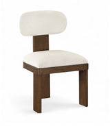 Pacific Cream/Walnut Textured Fabric Upholstered Dining Chair (Set of 2) - Ornate Home