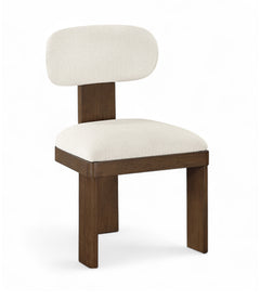 Pacific Cream/Walnut Textured Fabric Upholstered Dining Chair (Set of 2) - Ornate Home