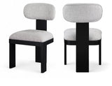 Pacific Grey/Black Textured Fabric Upholstered Dining Chair (Set of 2) - Ornate Home