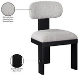 Pacific Grey/Black Textured Fabric Upholstered Dining Chair (Set of 2) - Ornate Home