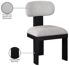 Pacific Grey/Black Textured Fabric Upholstered Dining Chair (Set of 2) - Ornate Home
